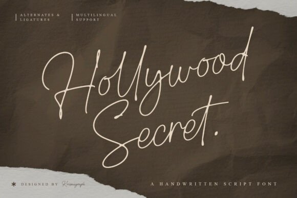 Hollywood Secret: The Handwritten Script Font for Elegant Crafts